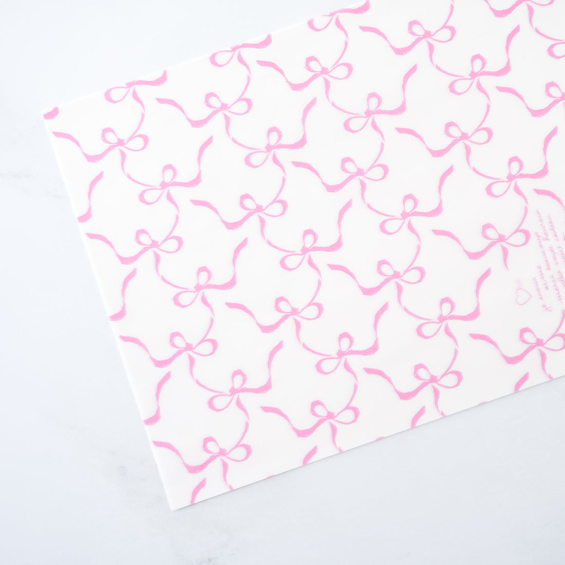 pink ribbon bow printed deli paper