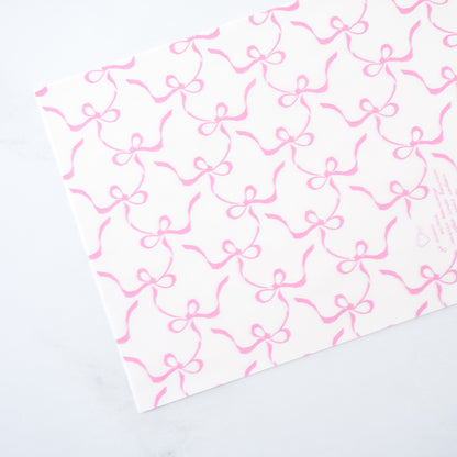 pink ribbon bow printed deli paper