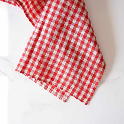 red white check dishcloth