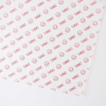 clear red smile printed parchment paper