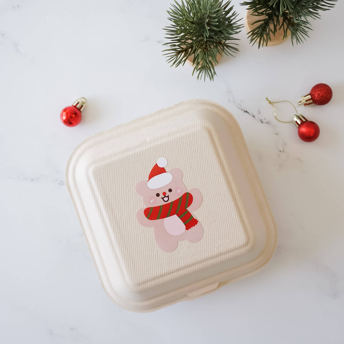 santa bear Christmas roll stickers