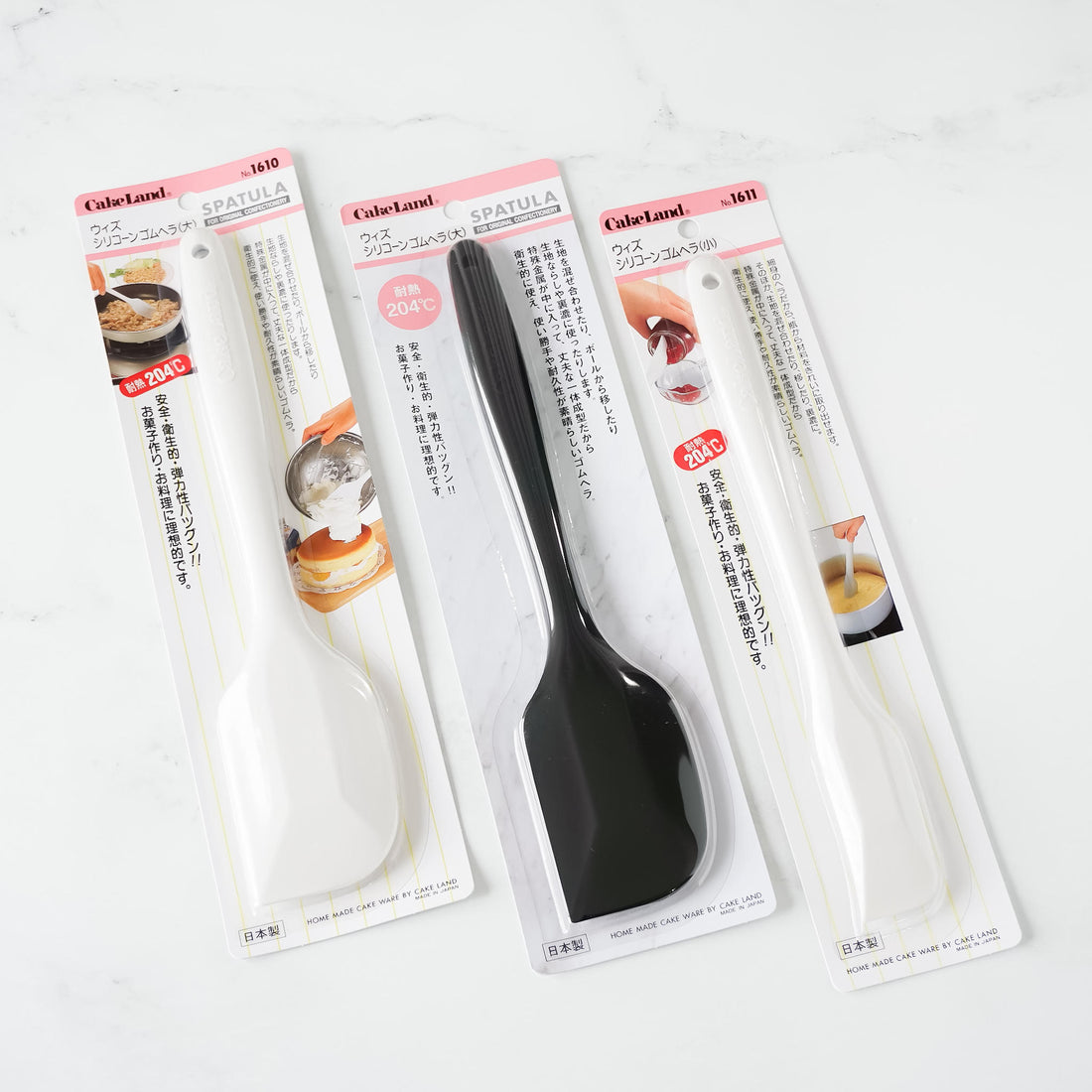 silicone spatula in white, black