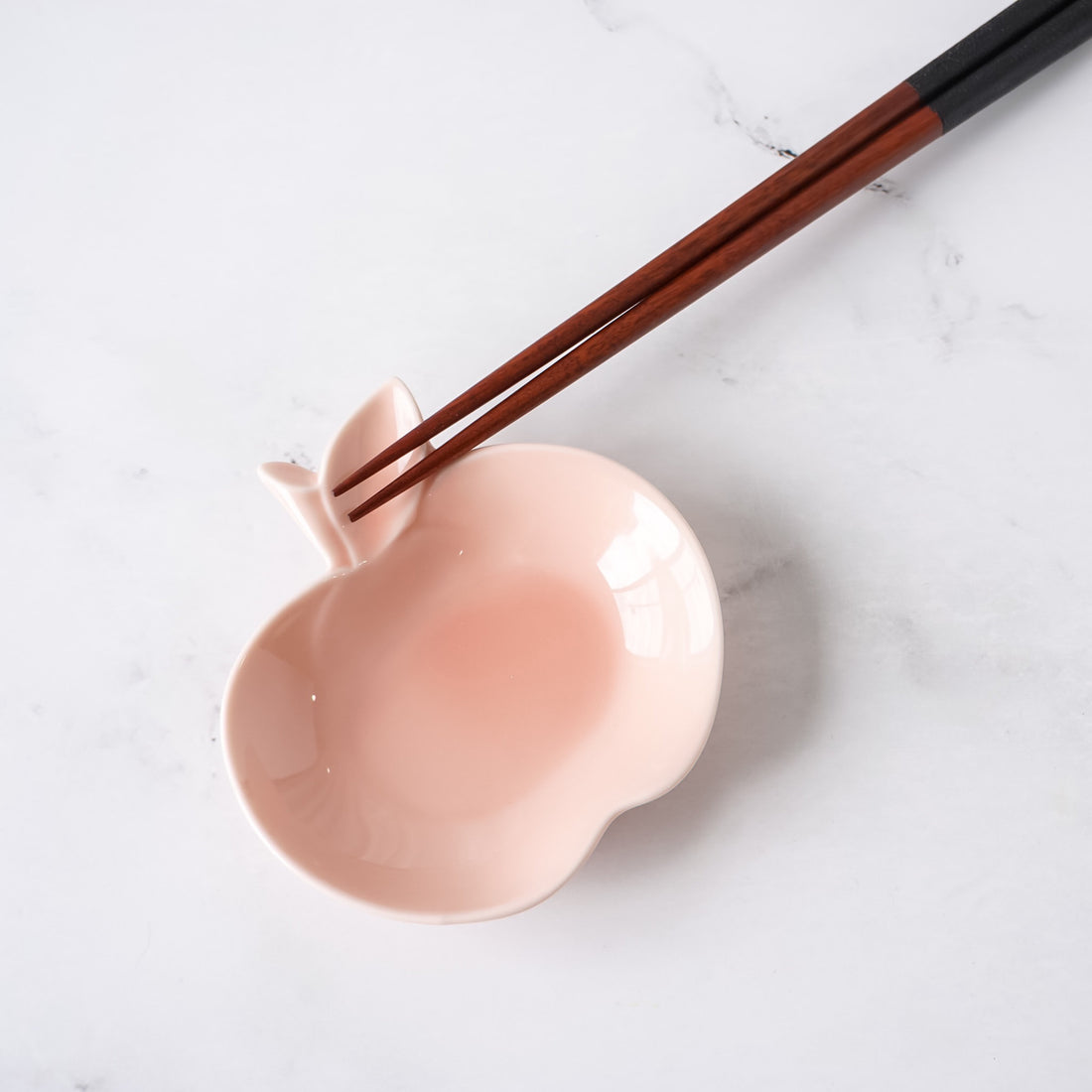 small porcelain apple plate in blush