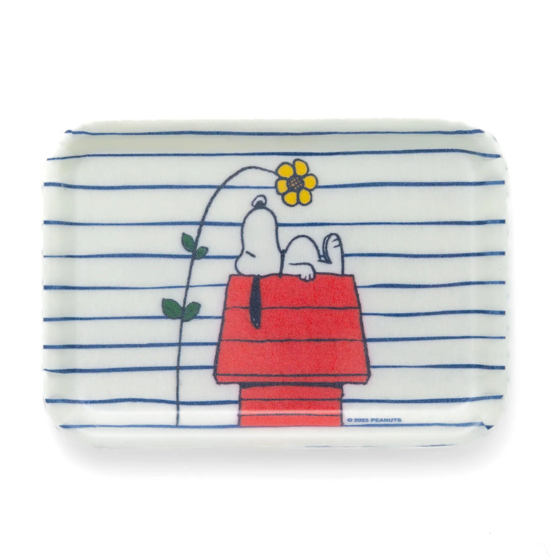 Rectangular tray with Snoopy design on a white background