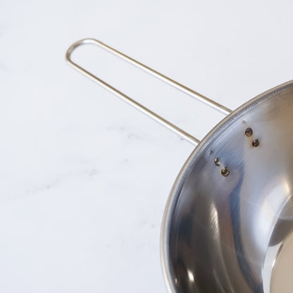 stainless steel bowl with handle
