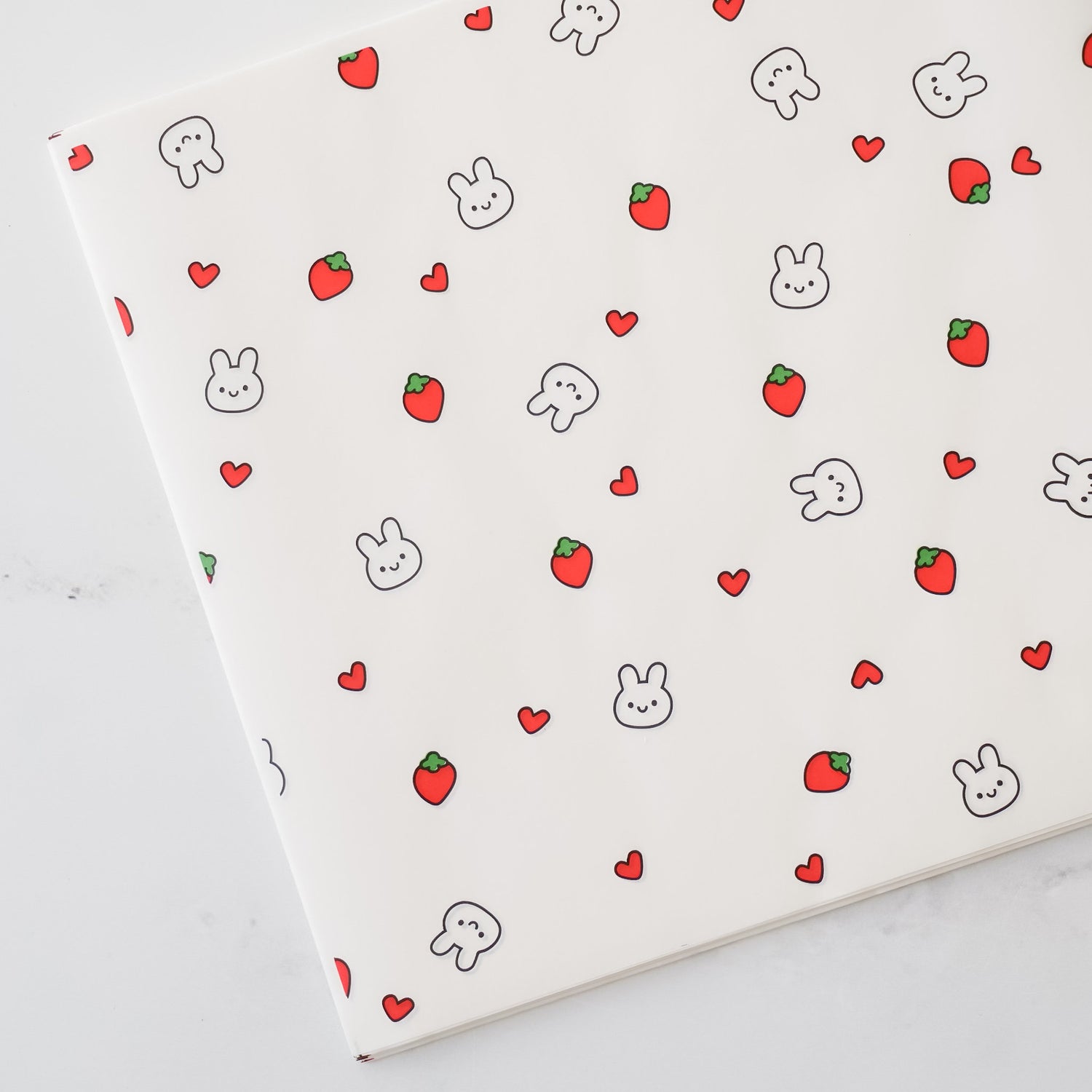 strawberry and bunny printed deli paper