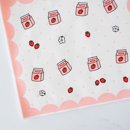 strawberry milk printed deli paper