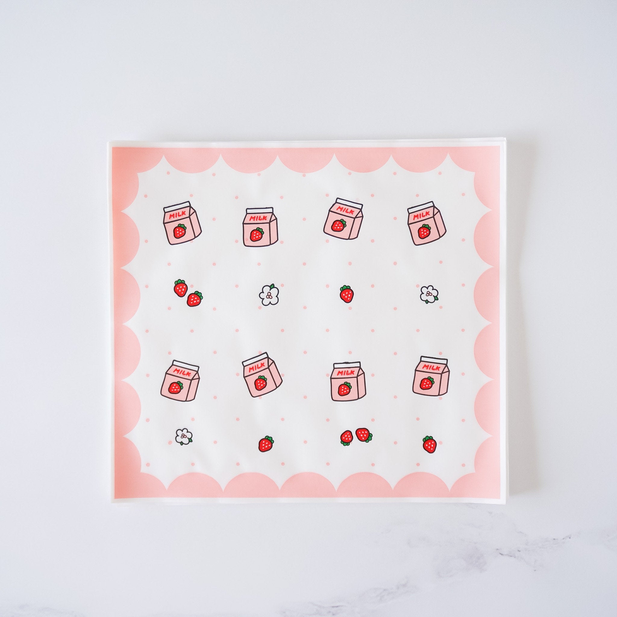 strawberry milk printed deli paper