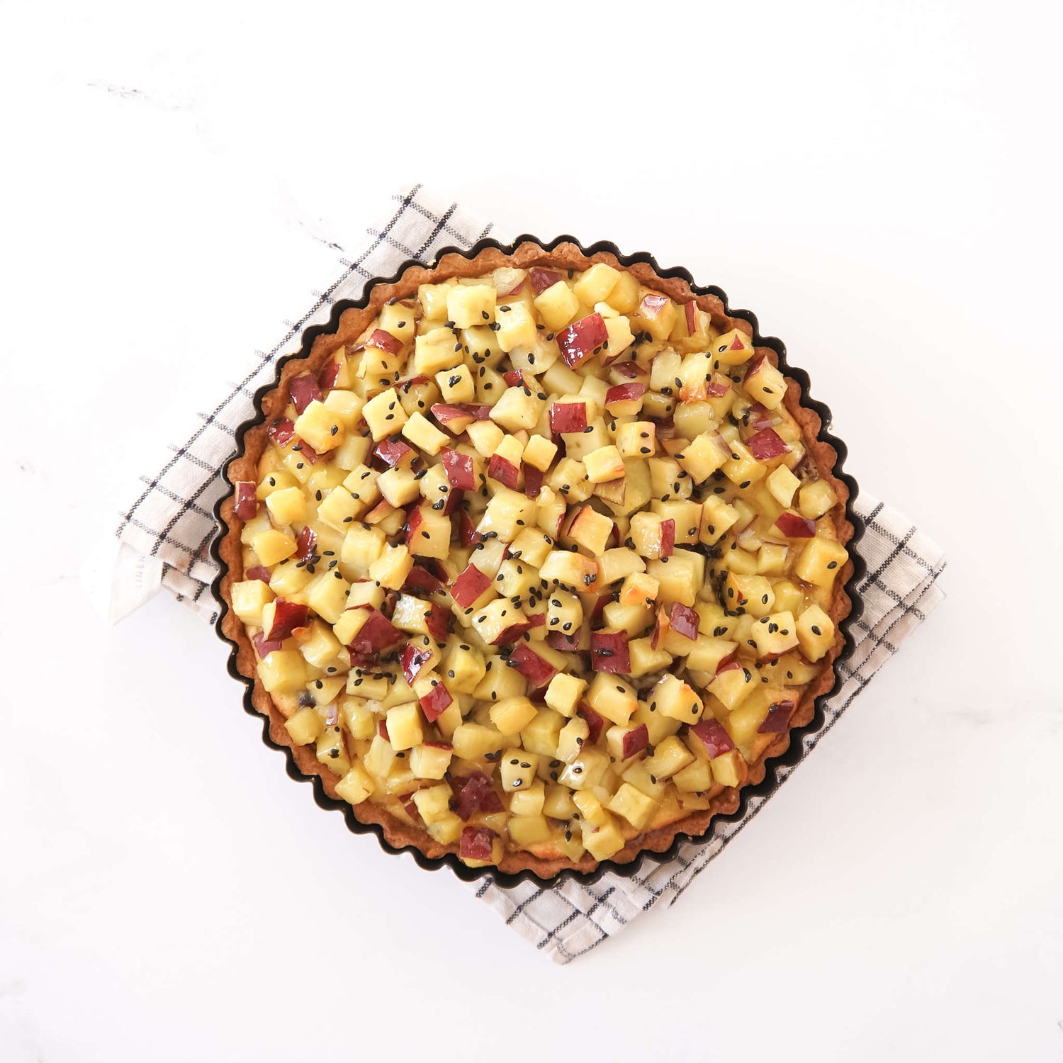 sweet potato tart, tart pan, pie pan