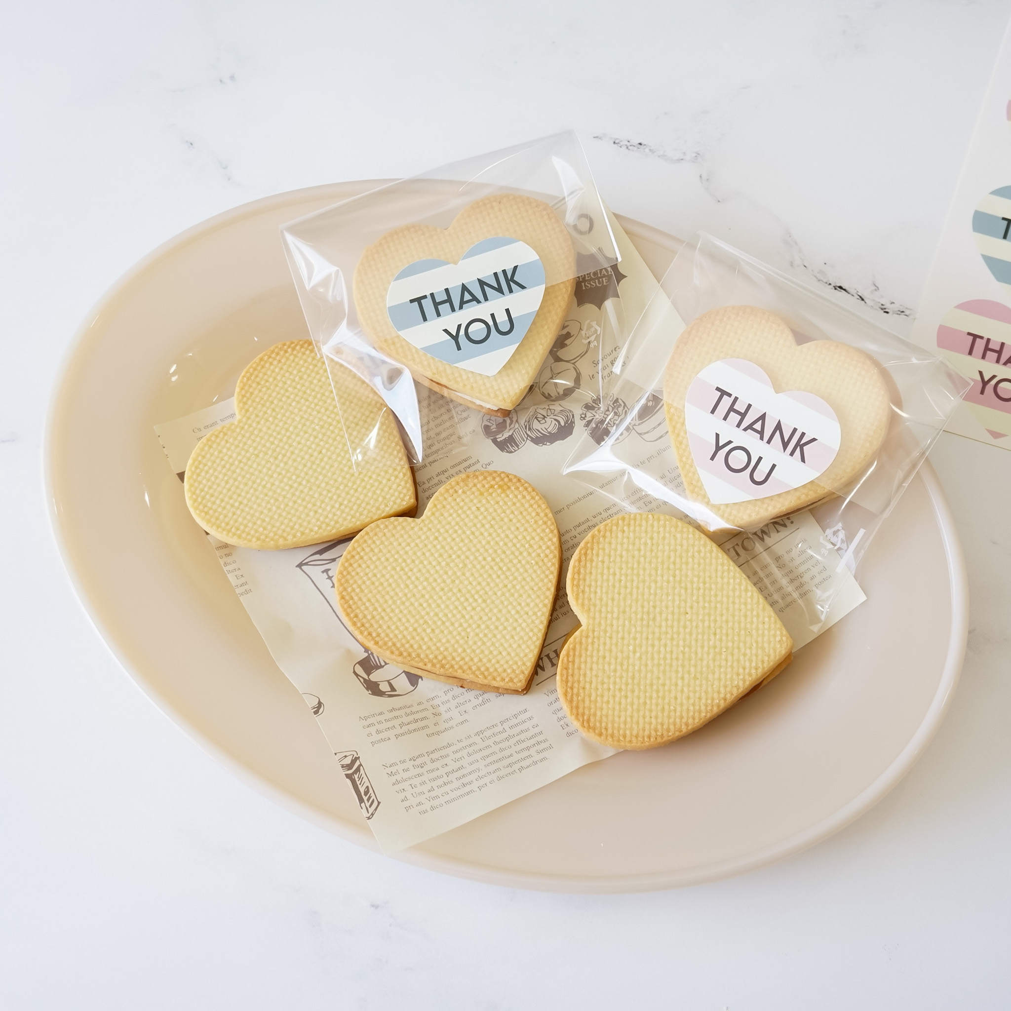 cookies with thank you stickers 
