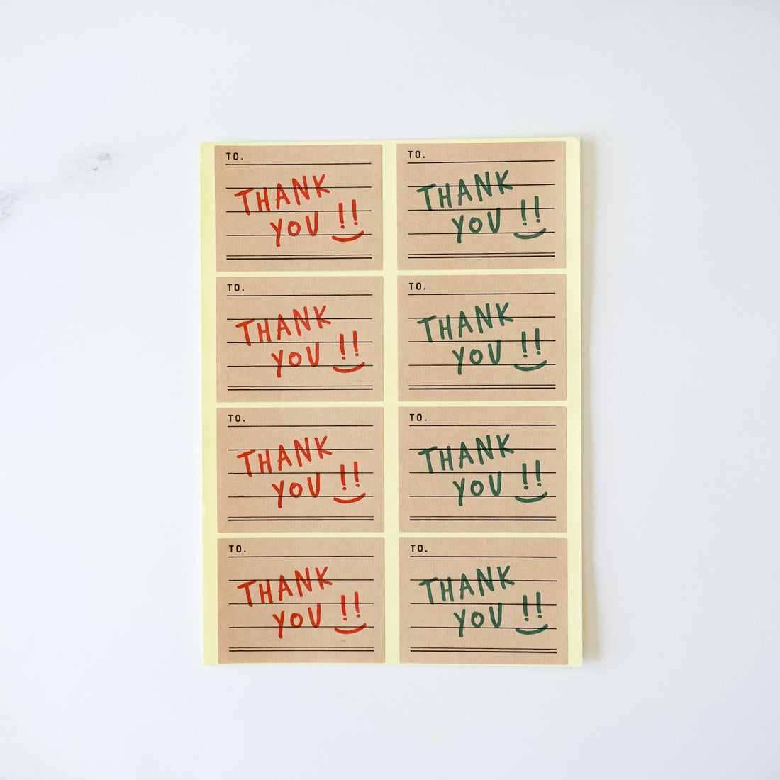 thank you stickers in kraft paper
