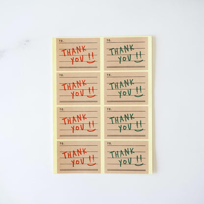 Thank You Stickers - Kraft Notes – The Kitsune & Co.