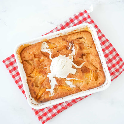 Nodahoro Japan, white baking tray, peach cobbler