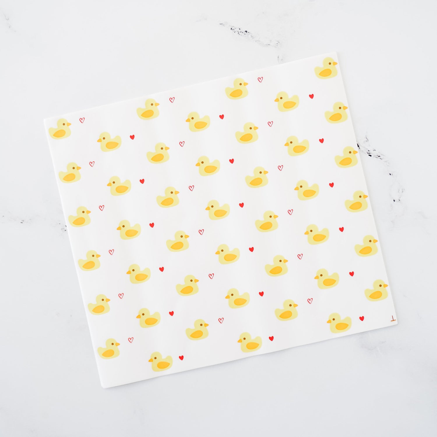 heart and yellow duck printed food wrapping paper