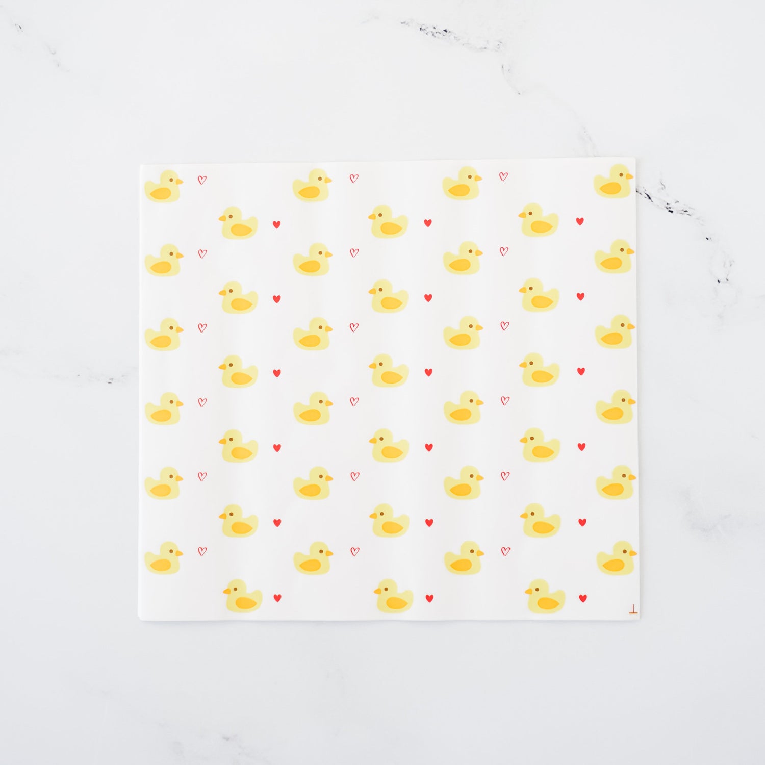 yellow duck and heart printed deli paper