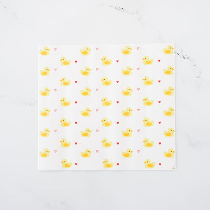 yellow duck and heart printed deli paper
